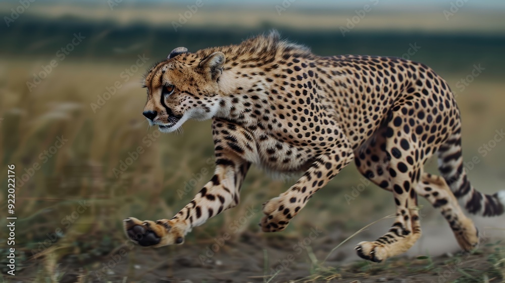 A sleek cheetah in mid-sprint across the savannah, its powerful muscles and intense gaze highlighting its incredible speed and agility. A sleek cheetah in mid-sprint across the savannah, its powerful muscles and intense gaze highlighting its incredible speed and agility.