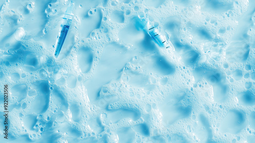 Close-Up of Water Drops Released from Syringes , Clean Background for Medical and Support Visuals