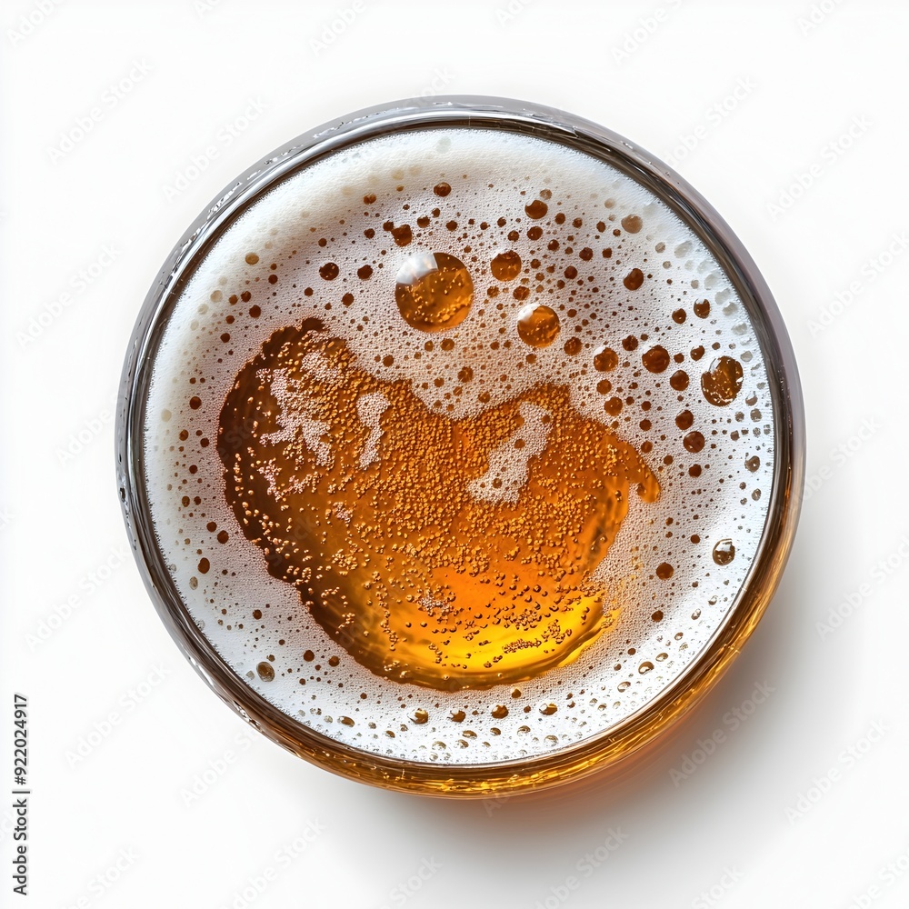 Closeup View of a Frosty Glass of Foaming Golden Beer on a Transparent Background Closeup View of a Frosty Glass of Foaming Golden Beer on a Transparent Background