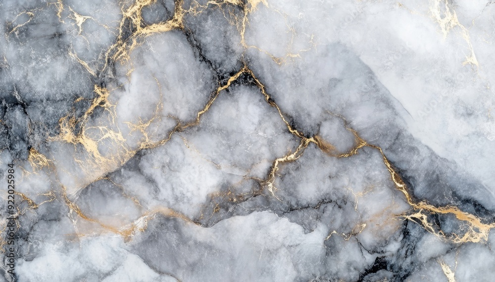 Elegant black and white marble with gold veining detailing the natural stone surface Elegant black and white marble with gold veining detailing the natural stone surface
