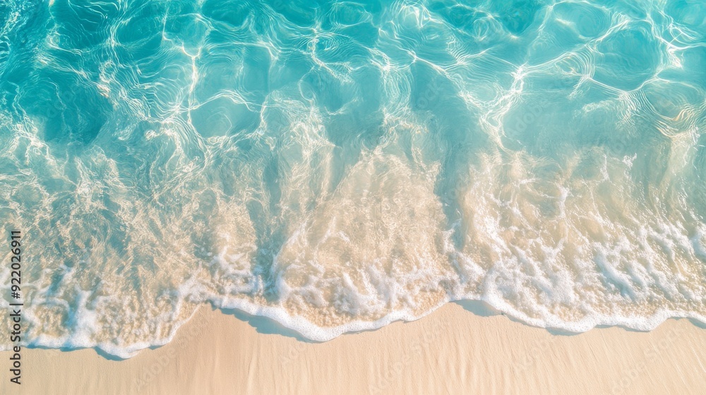 Soft wave of blue ocean on sandy beach background Soft wave of blue ocean on sandy beach background