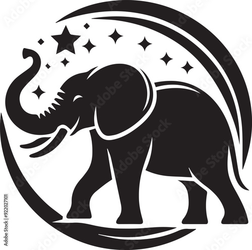 Elephant icon silhouette vector illustration, elephant black Silhouette vector art