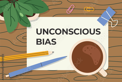 Unconscious bias concept; impact of implicit biases on society and the importance of equity and inclusivity- vector illustration photo