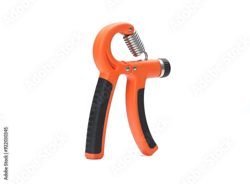 Photography black and orange hand gripper