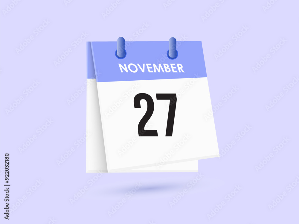 November 27 - calendar and Time planner. Daily Calendar Icon reminder. Vector Illustration. November 27 - calendar and Time planner. Daily Calendar Icon reminder. Vector Illustration.