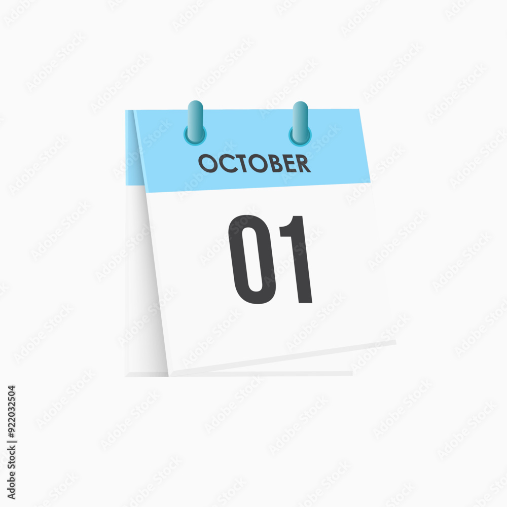 October 1 - calendar and Time planner. Daily Calendar Icon reminder. Vector Illustration. October 1 - calendar and Time planner. Daily Calendar Icon reminder. Vector Illustration.