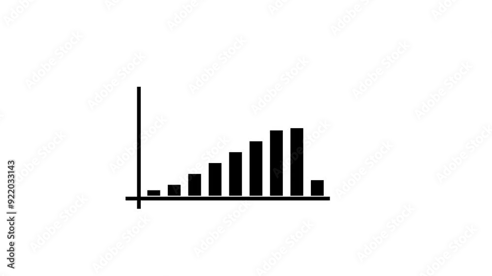 Animated growing arrow over graph bar. Infographic growth 2D object animation. Animated growing arrow over graph bar. Infographic growth 2D object animation.