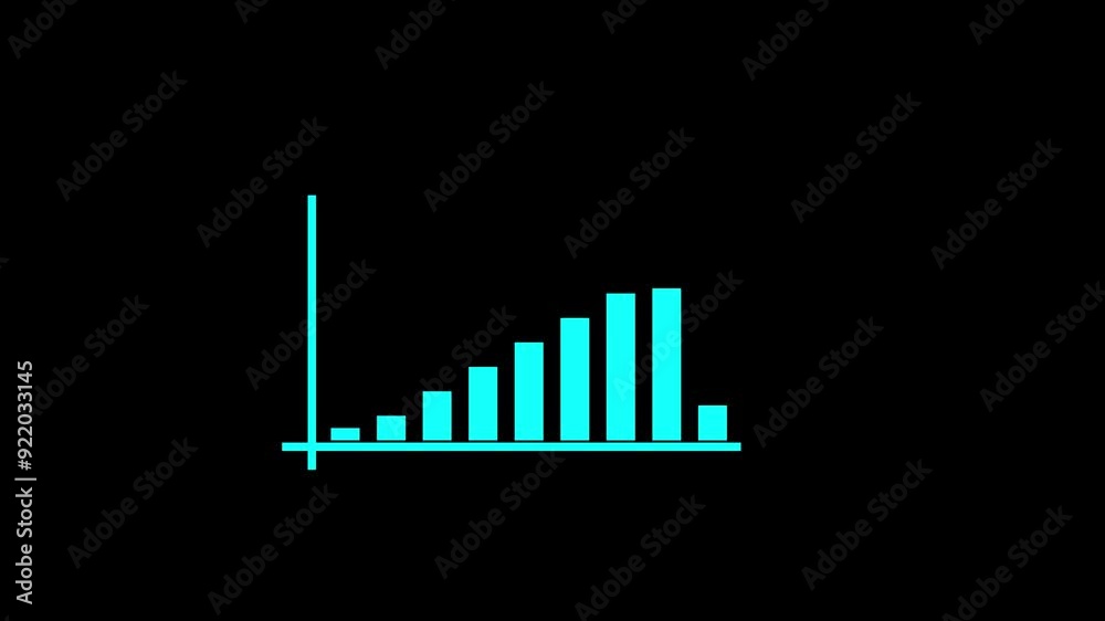 Animated growing arrow over graph bar. Infographic growth 2D object animation. Animated growing arrow over graph bar. Infographic growth 2D object animation.