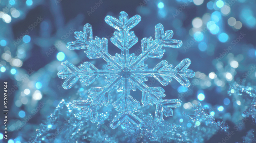 Blue snowflakes background with bokeh light for graphic design or wallpaper. Blue snowflakes background with bokeh light for graphic design or wallpaper.
