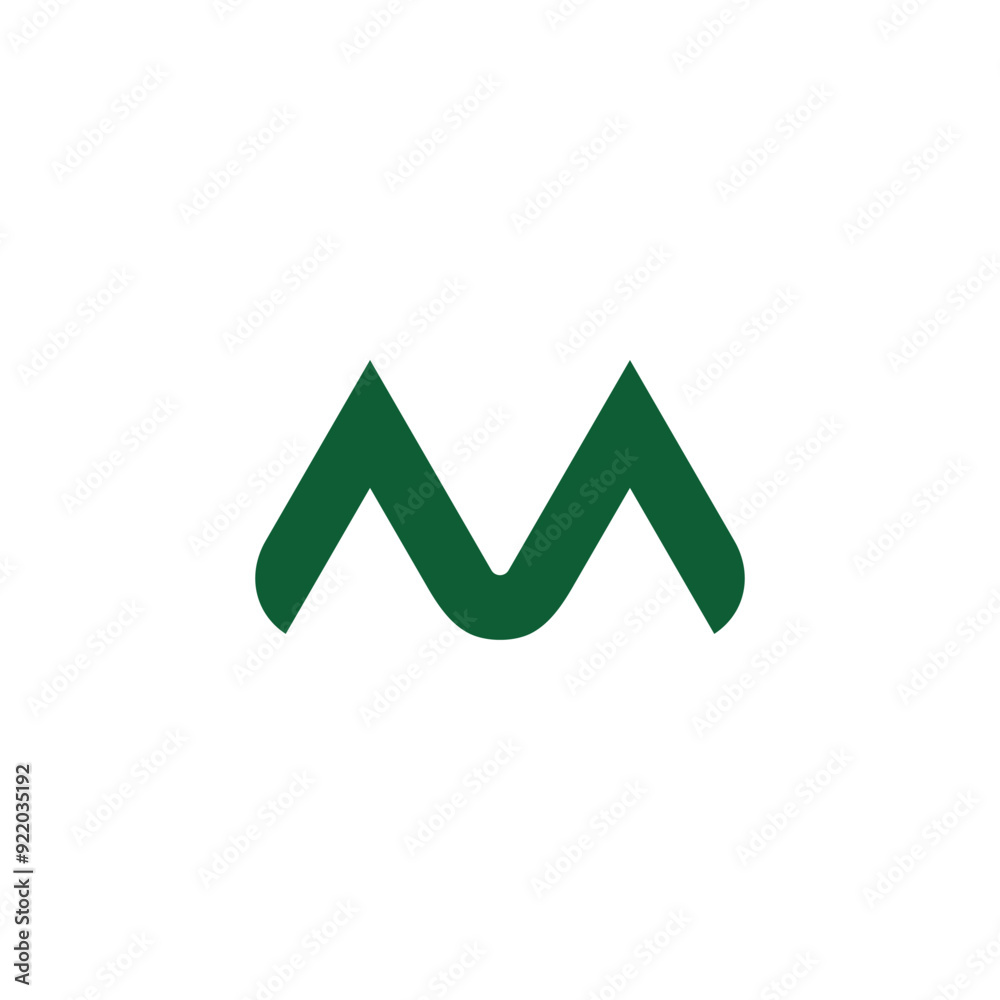 letter m triangle green mountain simple logo vector letter m triangle green mountain simple logo vector