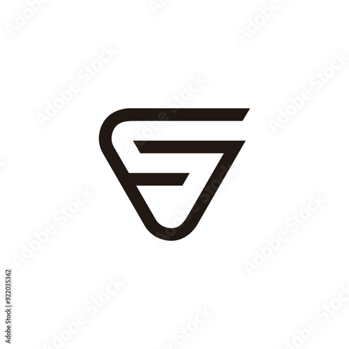 letter gs triangles stripes negative space lines simple logo vector