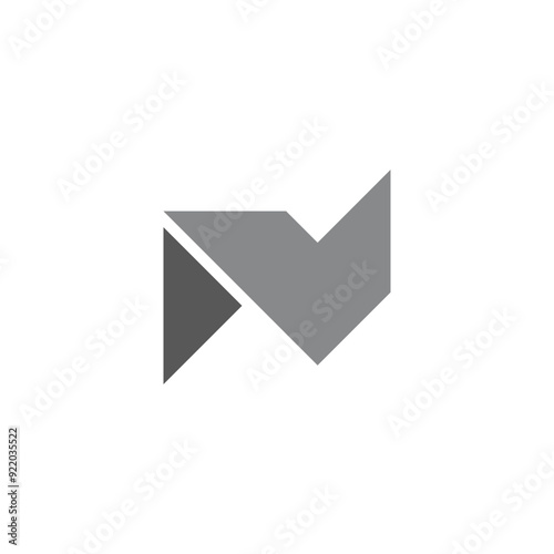 letter nv simple shadow paper fold simple logo vector Free Download letter nv simple shadow paper fold simple logo vector - GFXLoad