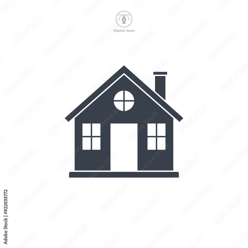 House building icon symbol vector illustration isolated on white background House building icon symbol vector illustration isolated on white background