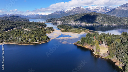 Patagonia Skyline At Bariloche In Rio Negro Argentina. Snow Capped Mountain. Chico Circuit. Bariloche Argentina. Winter Travel. Patagonia Skyline At Bariloche In Rio Negro Argentina. photo