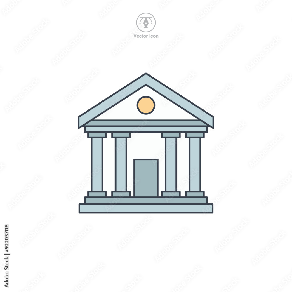 Bank building icon symbol vector illustration isolated on white background Bank building icon symbol vector illustration isolated on white background