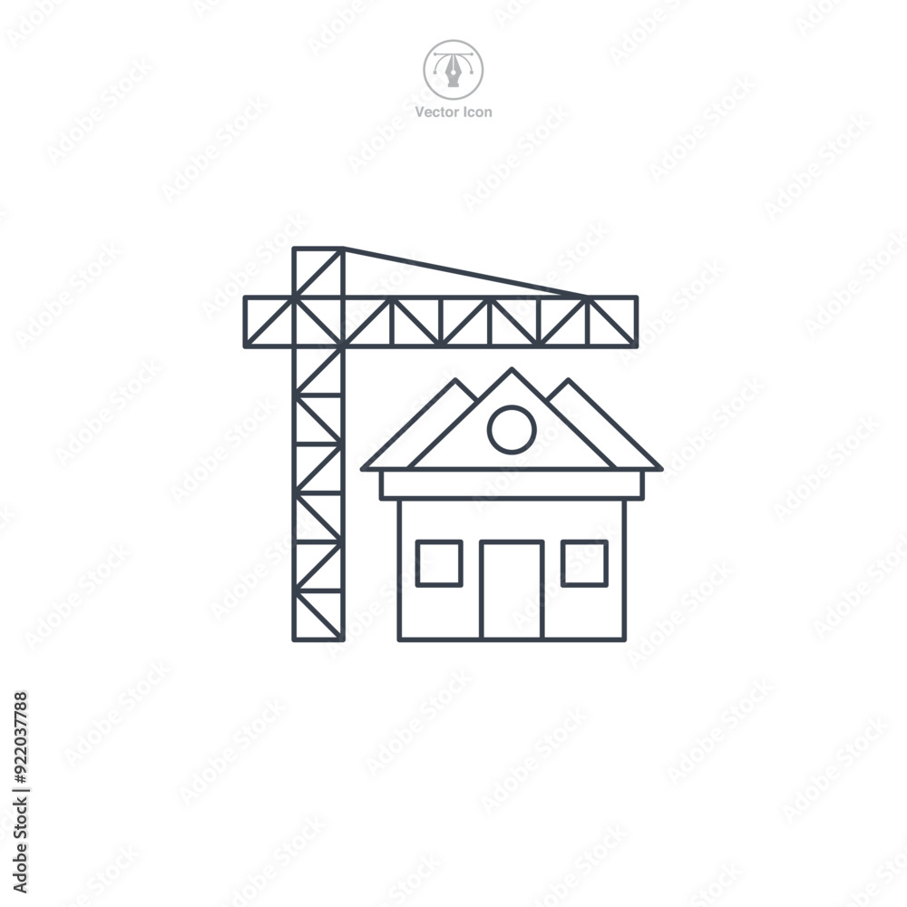 Construction Site building icon symbol vector illustration isolated on white background Construction Site building icon symbol vector illustration isolated on white background