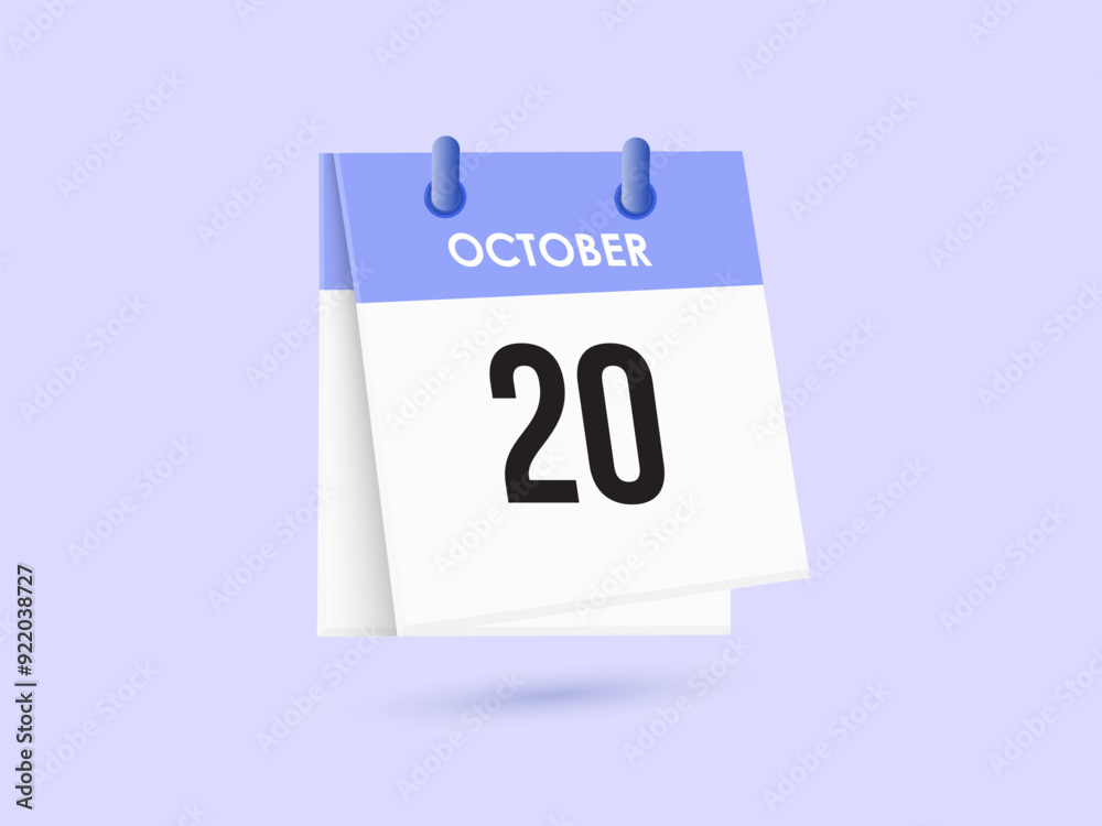 October 20 - calendar and Time planner. Daily Calendar Icon reminder. Vector Illustration. October 20 - calendar and Time planner. Daily Calendar Icon reminder. Vector Illustration.