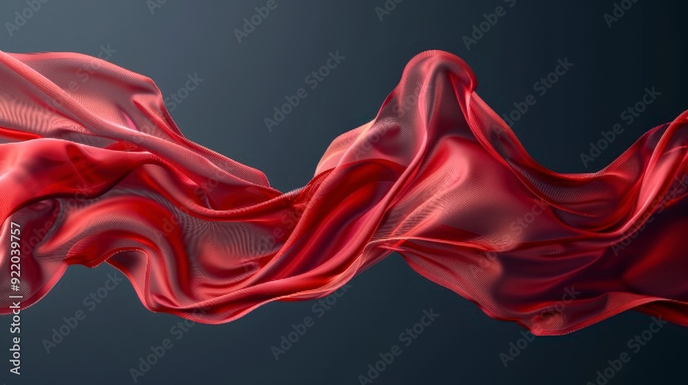 A flowing red fabric creating a dynamic and elegant visual effect. A flowing red fabric creating a dynamic and elegant visual effect.