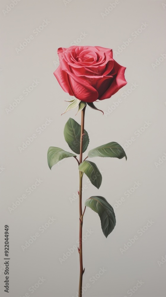 Fototapeta premium Minimal rose flower plant inflorescence.