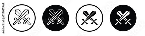 Role playing game vector icon set black filled and outlined style.