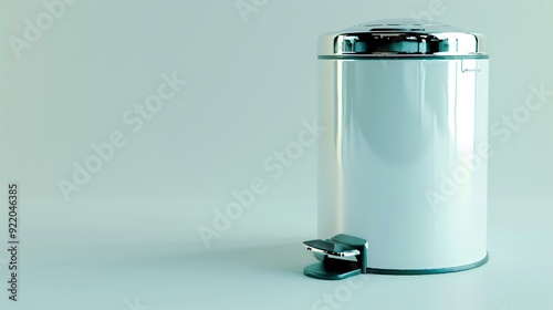 White Pedal Bin with Chrome Top