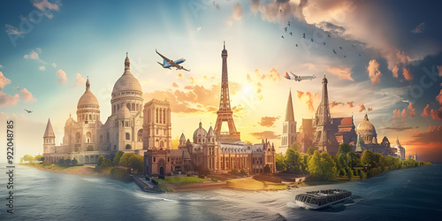 Global tourism, Famous buildings around the worlds, captivating skylines travel, Global culture, Famous places, world landmarks