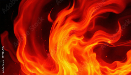 Abstract fiery inferno background with blazing orange and red flames