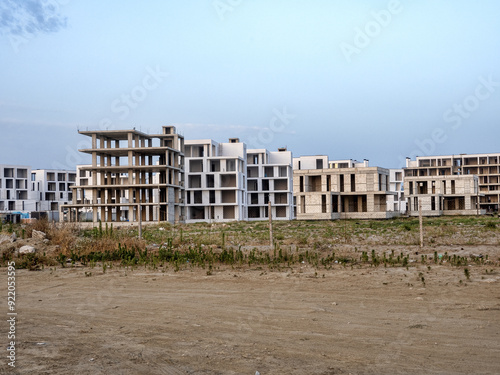under construction greenhouses of major resorts in Albania