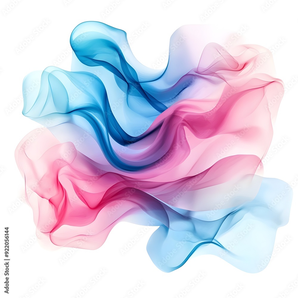Elegant Watercolor Swirl in Soft Pastel Tones on White Background Elegant Watercolor Swirl in Soft Pastel Tones on White Background