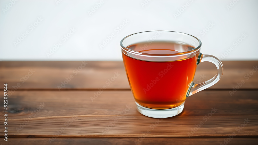 A cup of tea on wooden table with copy space. A cup of tea on wooden table with copy space.