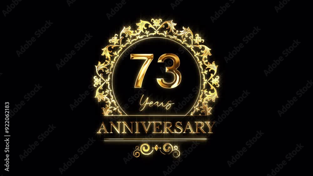 73rd Anniversary Celebration. Happy 73 Years Anniversary Animation in Gold Color on the Transparent Background, Alpha Channel. Great for greetings, celebrations, events, and gifts. 73rd Anniversary Celebration. Happy 73 Years Anniversary Animation in Gold Color on the Transparent Background, Alpha Channel. Great for greetings, celebrations, events, and gifts.