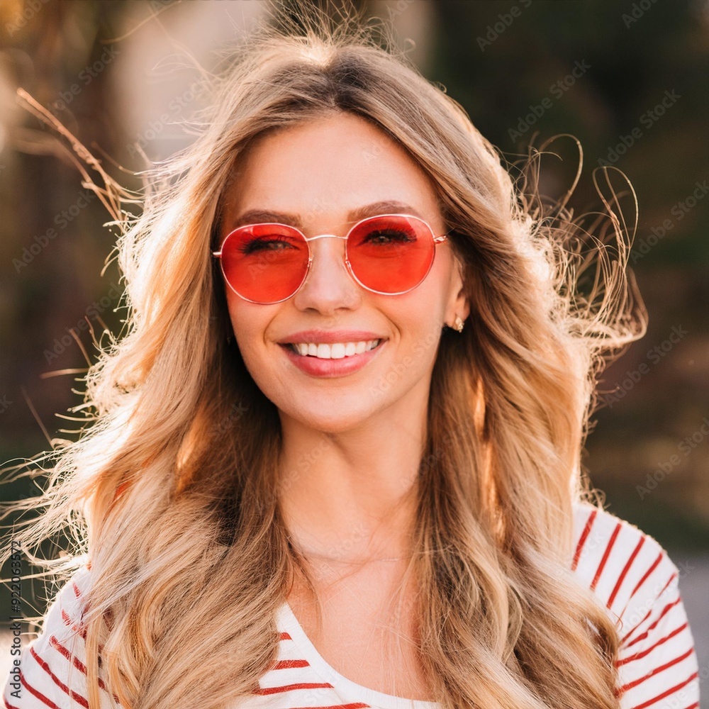 beautiful woman wearing sunglasses, AI generated