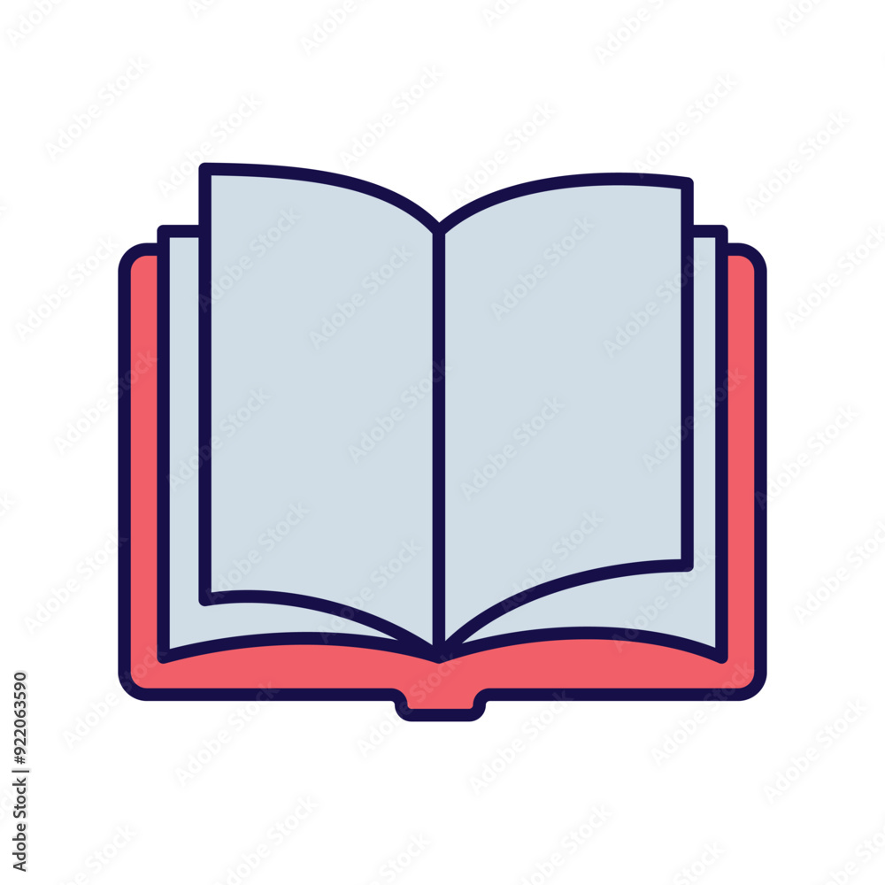 open book color line icon with white background vector stock illustration open book color line icon with white background vector stock illustration