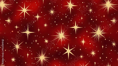 Vintage 1950s Red Christmas Starburst Pattern