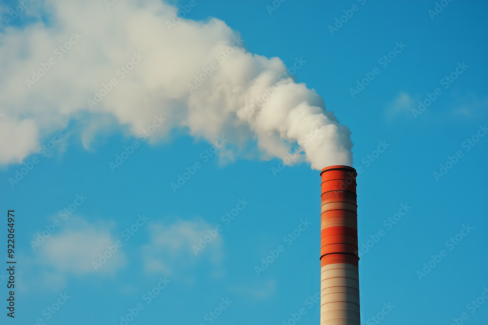 Power plant station or factory, smoking chimney. Air pollution and environment concept background. Power plant station or factory, smoking chimney. Air pollution and environment concept background.