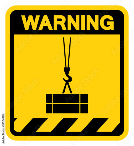 Suspended Load Warning Sign, Vector Illustration, Isolate On White Background Label. EPS10