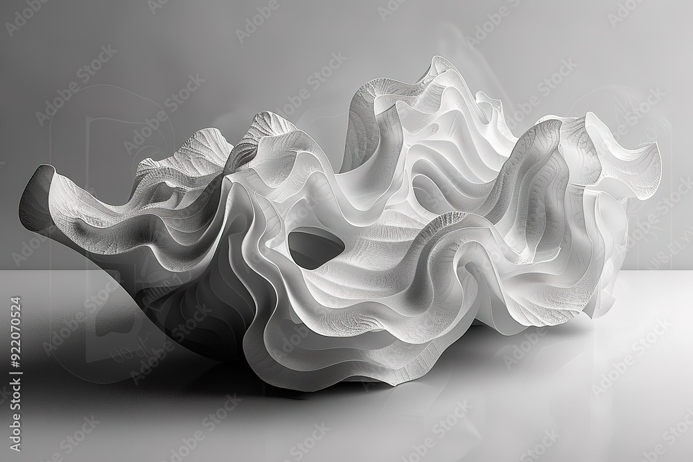 A white sculpture with a hole in the middle A white sculpture with a hole in the middle