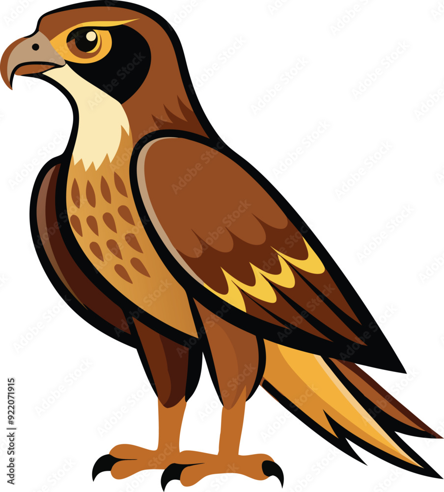 Obraz premium A hawk stands on the ground 