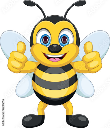 cute bee giving thumbs up cartoon