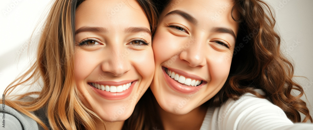 Two Happy Women Smiling at the Camera Two Happy Women Smiling at the Camera