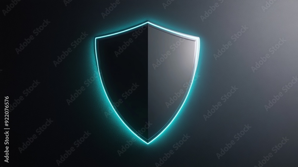 A blue and green shield with a black background A blue and green shield with a black background