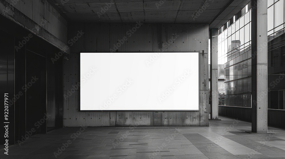 Blank Billboard on a Concrete Wall Blank Billboard on a Concrete Wall