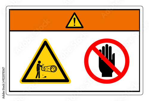 Warning Risk Of Severe Injury Do Not Touch Symbol Sign, Vector Illustration, Isolate On White Background Label. EPS10