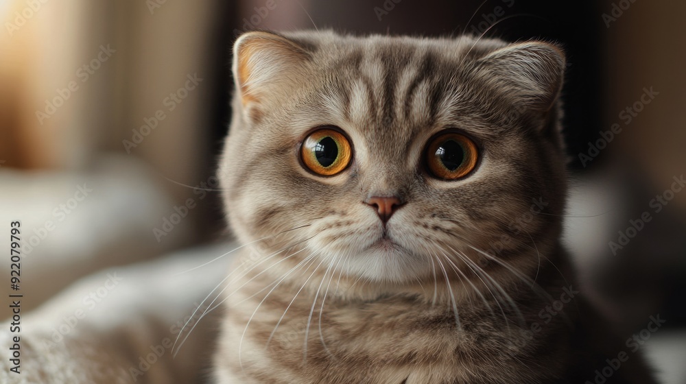 Scottish Fold Kitten in Raw Portrait, Perfect for Pet or Animal Lover Stock Generative AI Scottish Fold Kitten in Raw Portrait, Perfect for Pet or Animal Lover Stock Generative AI
