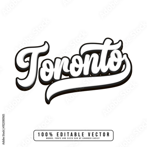 Toronto text effect vector. 3d printable text effect vector.