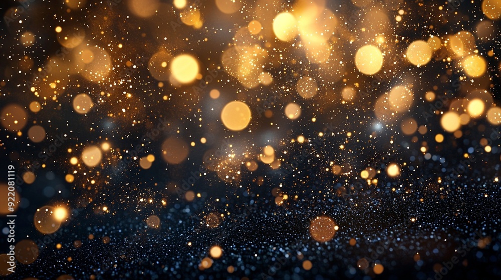 A festive backdrop for Merry Christmas and Happy New Year, showcasing shimmering gold particles against a dark background. A festive backdrop for Merry Christmas and Happy New Year, showcasing shimmering gold particles against a dark background.