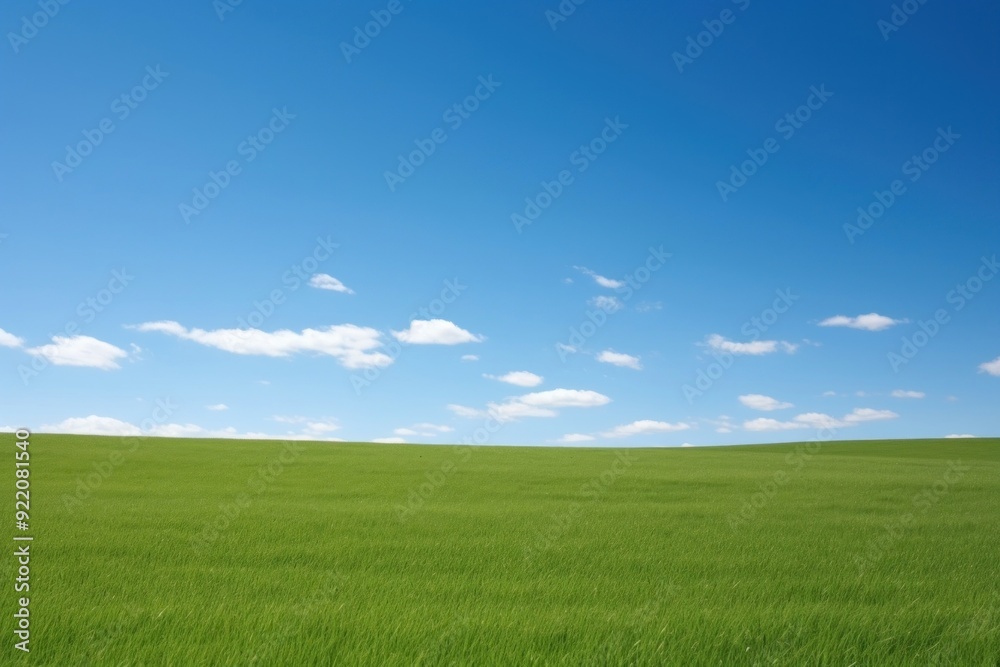 A grassy field with clear blue sky backgrounds landscape outdoors. A grassy field with clear blue sky backgrounds landscape outdoors.