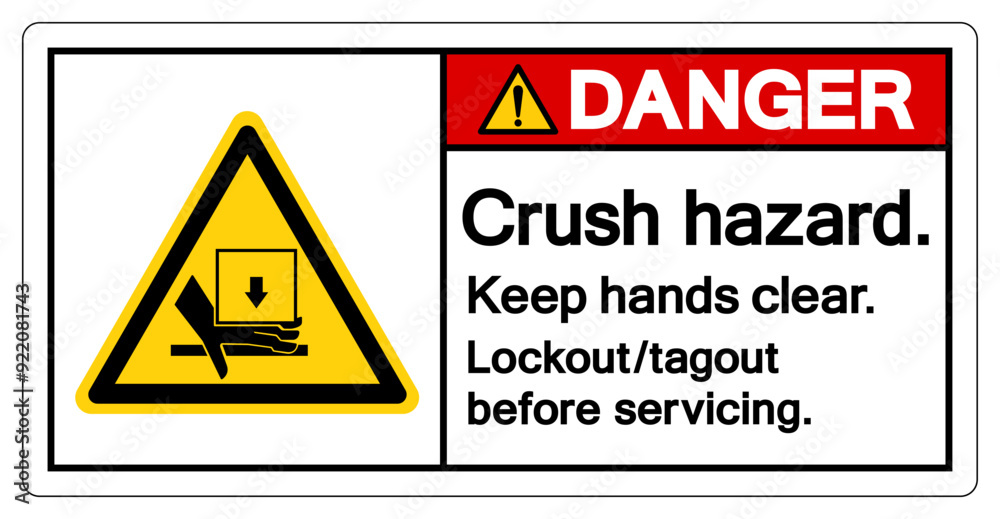 Danger Crush Hazard Keep Hands Clear Symbol Sign, Vector Illustration, Isolate On White Background Label .EPS10 Danger Crush Hazard Keep Hands Clear Symbol Sign, Vector Illustration, Isolate On White Background Label .EPS10