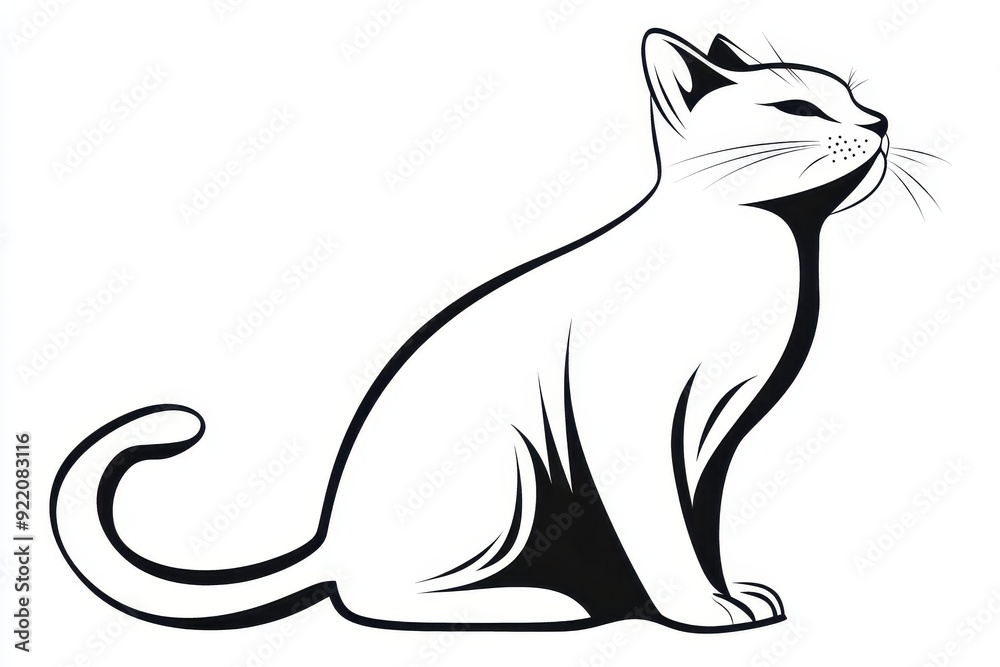 Cute Sitting Cat Line Art Cute Sitting Cat Line Art