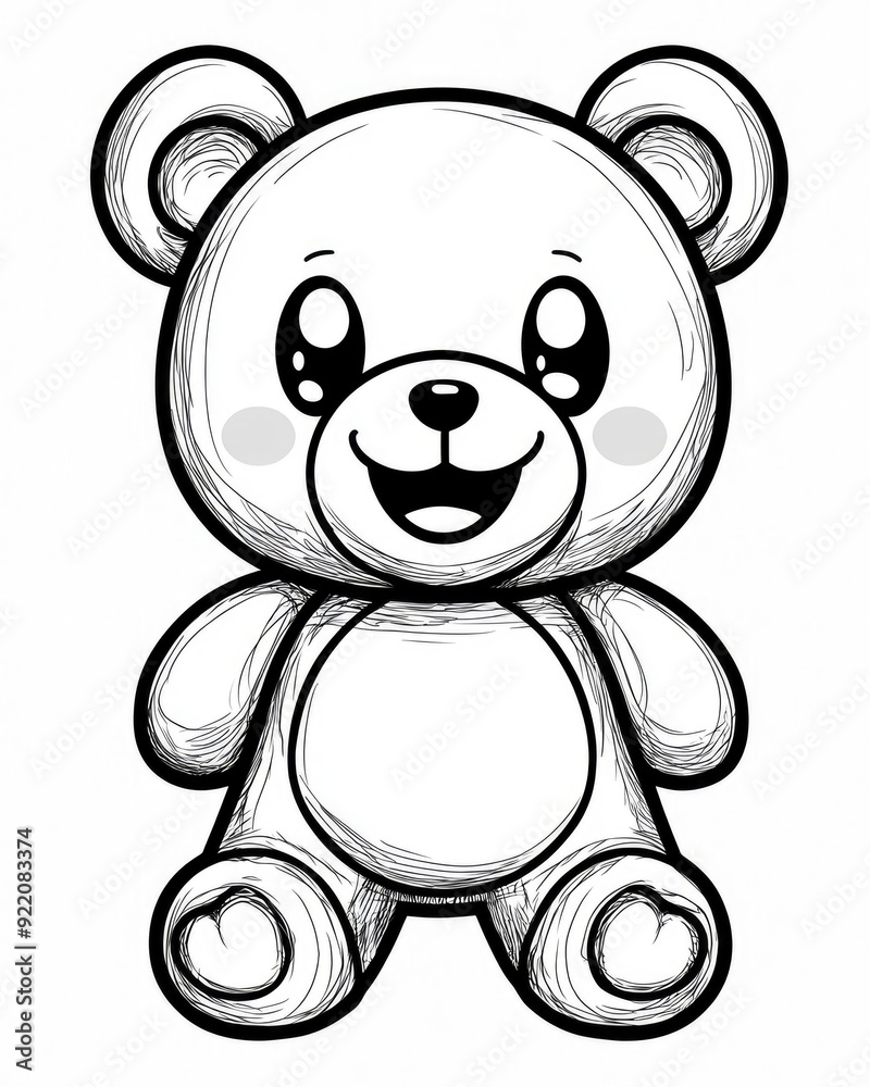 Fototapeta premium Cute Teddy Bear Cartoon Illustration